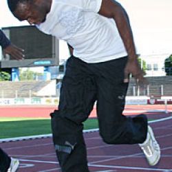Usain Bolt poprvé trénoval,<br />14. 6. 2009